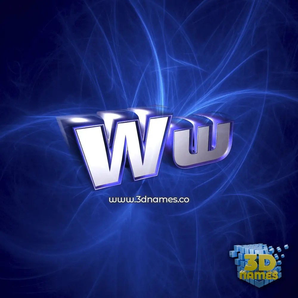 ww in Plasma style - 3D name wallpaper