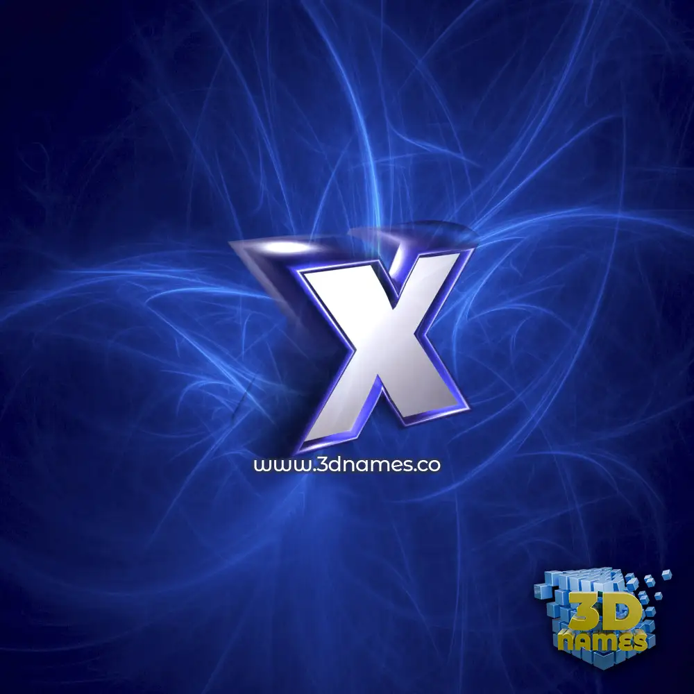 x in Plasma style - 3D name wallpaper