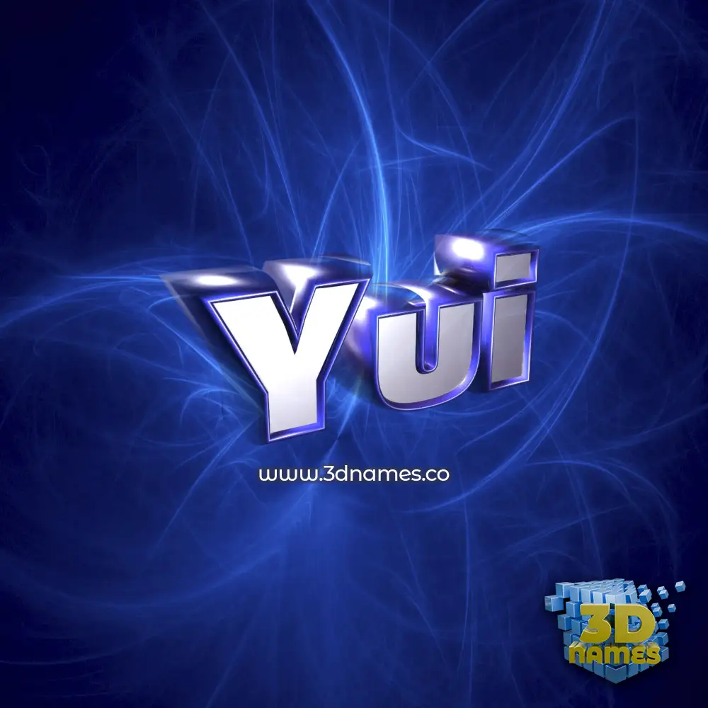 yui in Plasma style - 3D name wallpaper