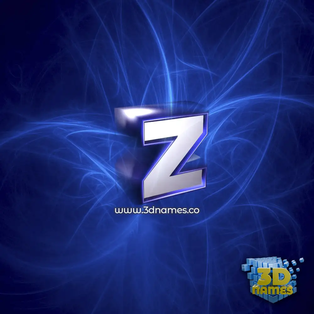 z in Plasma style - 3D name wallpaper