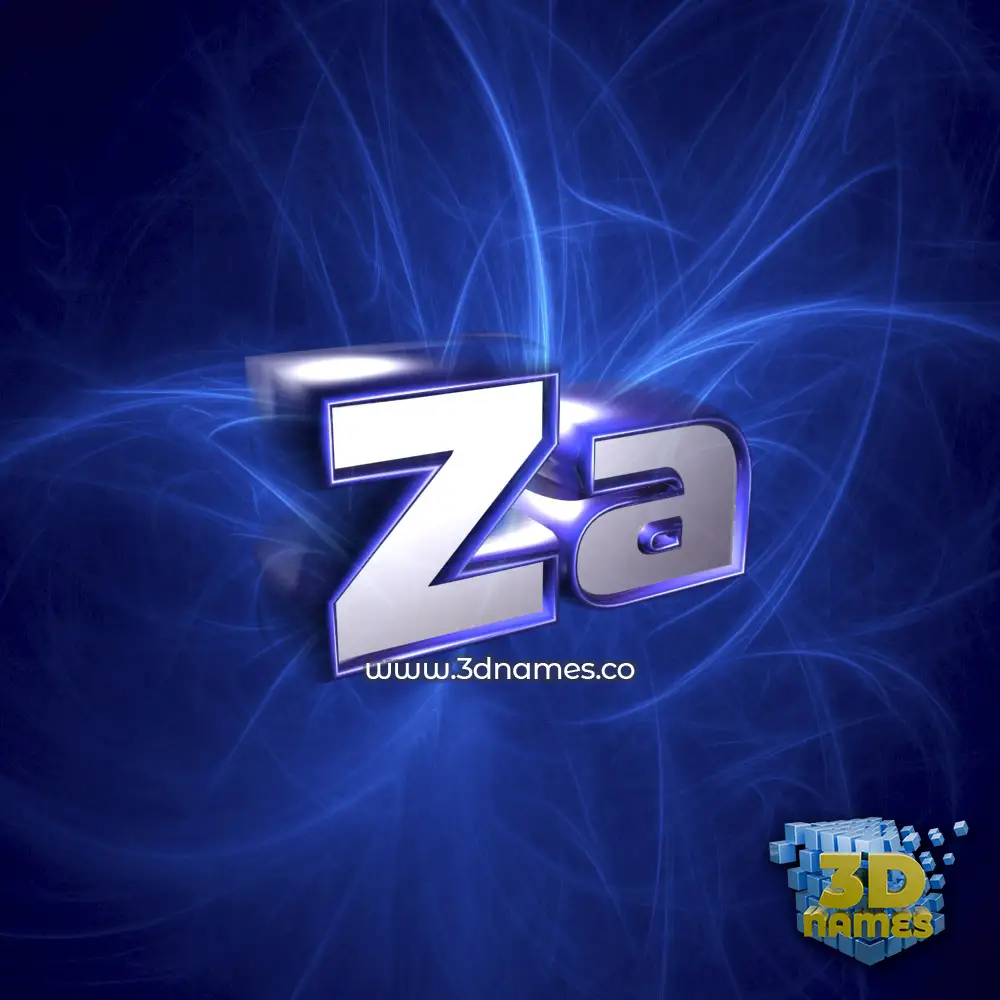 za in Plasma style - 3D name wallpaper