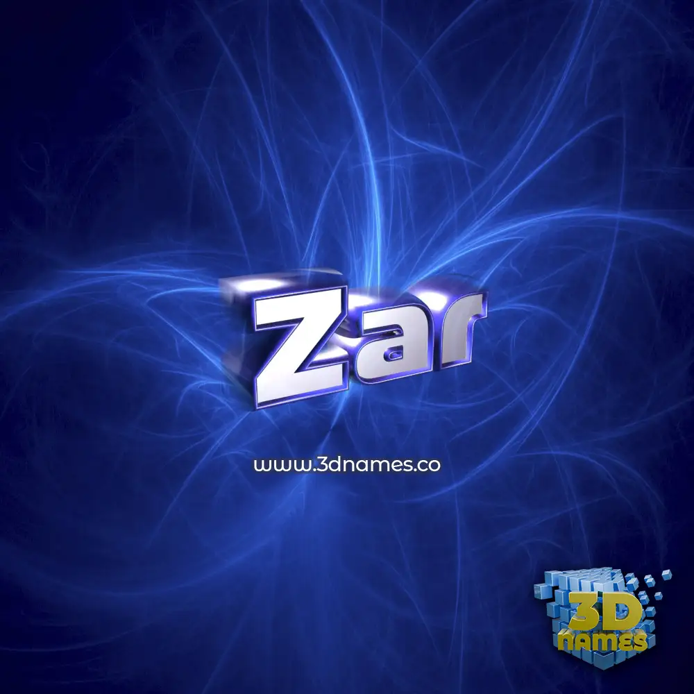 zar in Plasma style - 3D name wallpaper