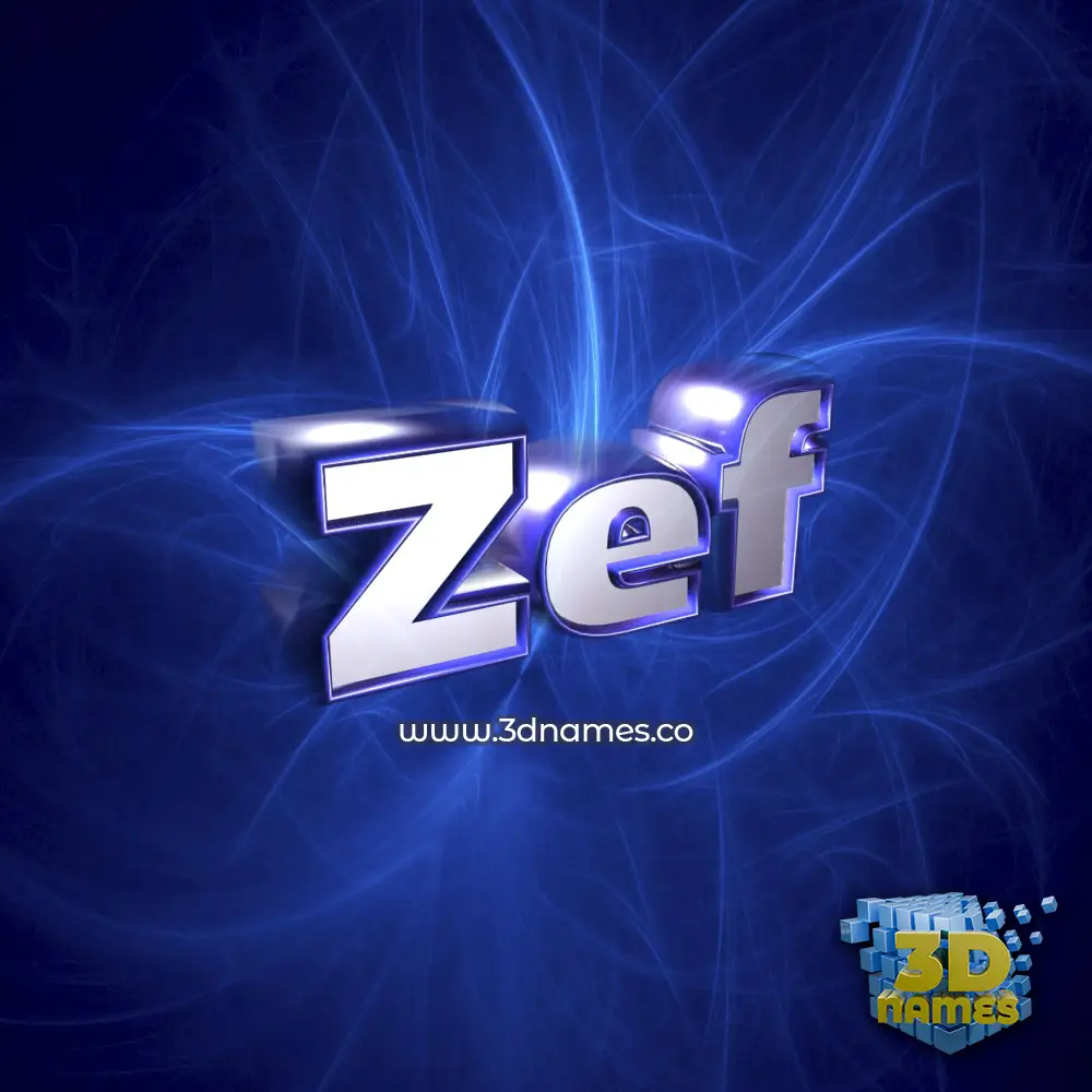 zef in Plasma style - 3D name wallpaper