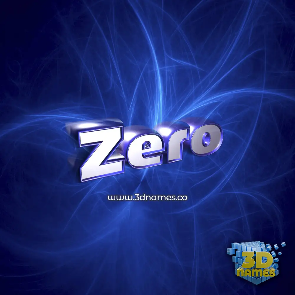 zero in Plasma style - 3D name wallpaper
