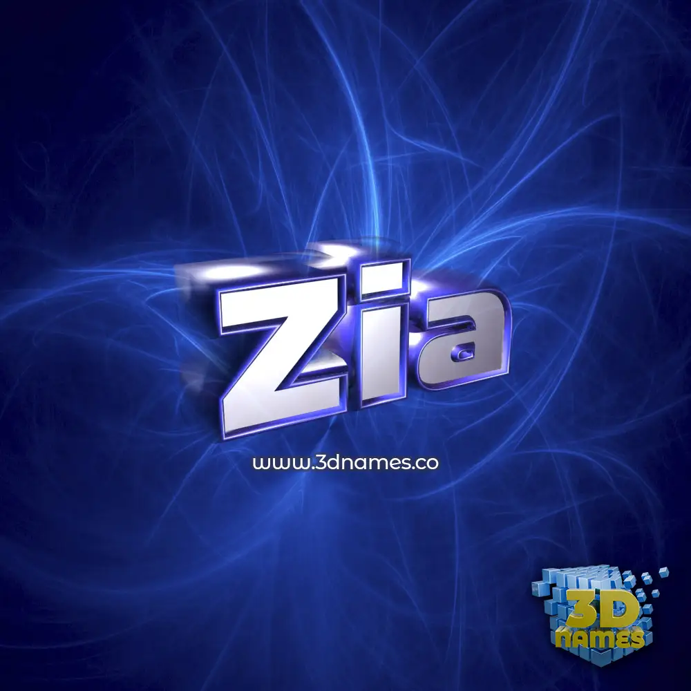 zia in Plasma style - 3D name wallpaper