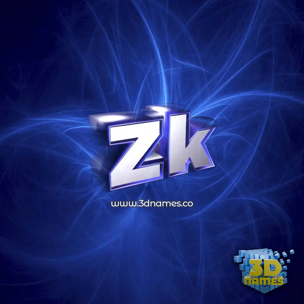 zk in Plasma style - 3D name wallpaper
