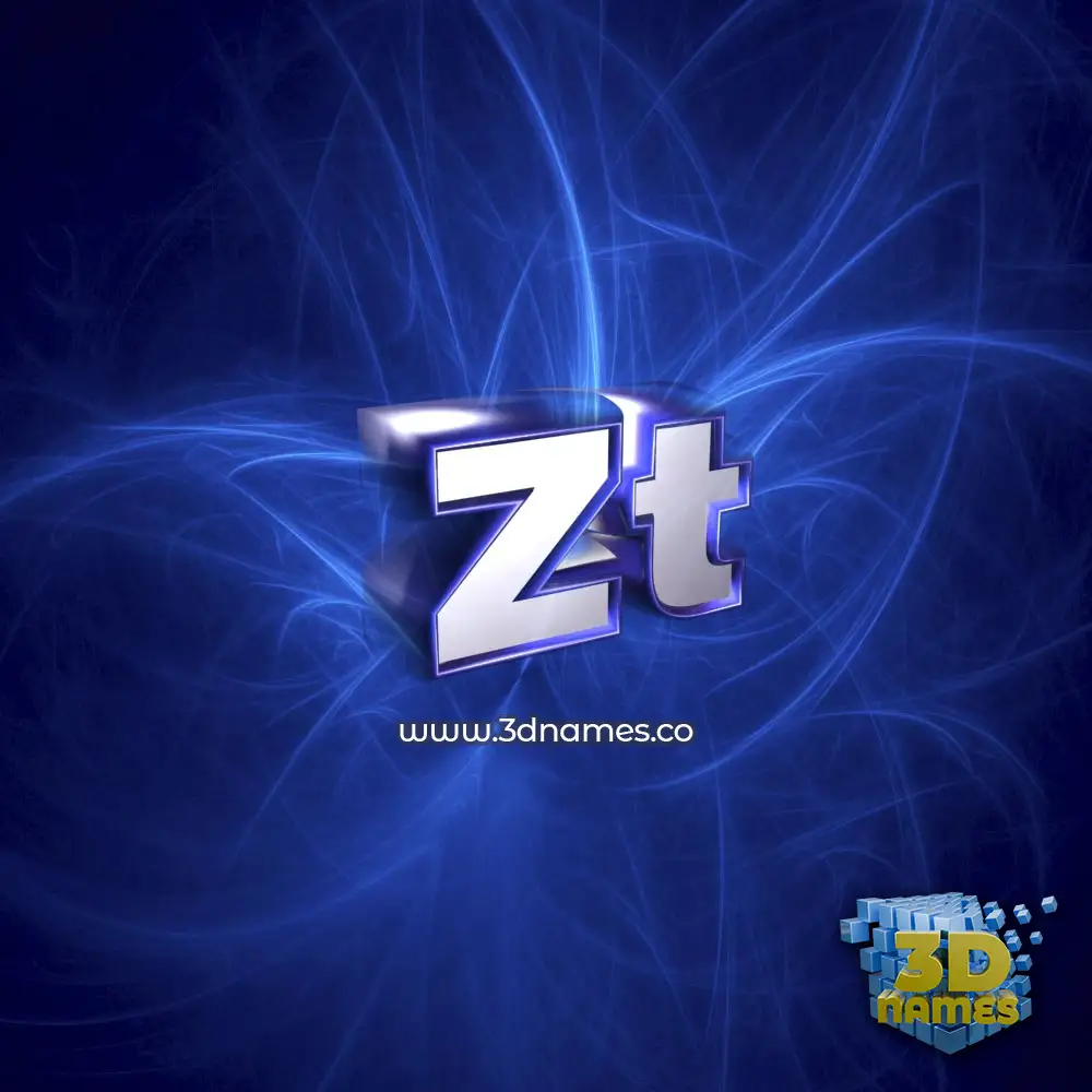zt in Plasma style - 3D name wallpaper