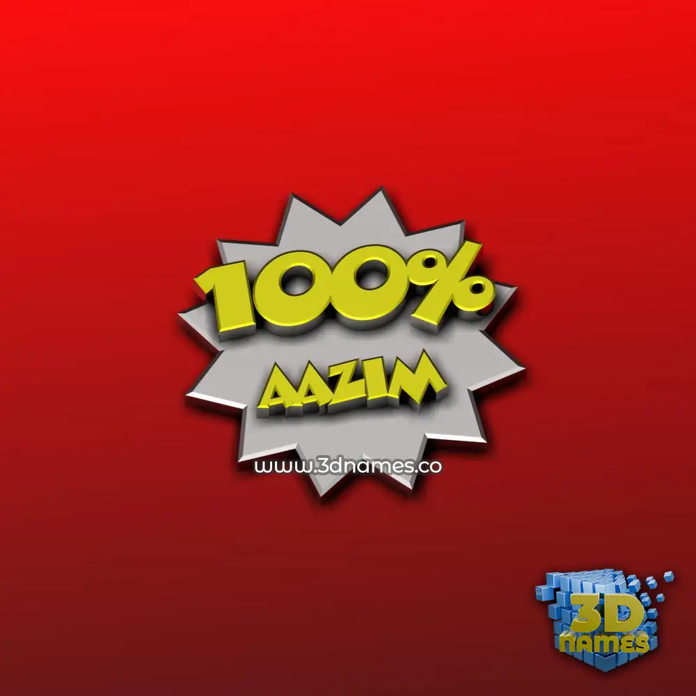 aazim in Grid Style style - 3D name wallpaper