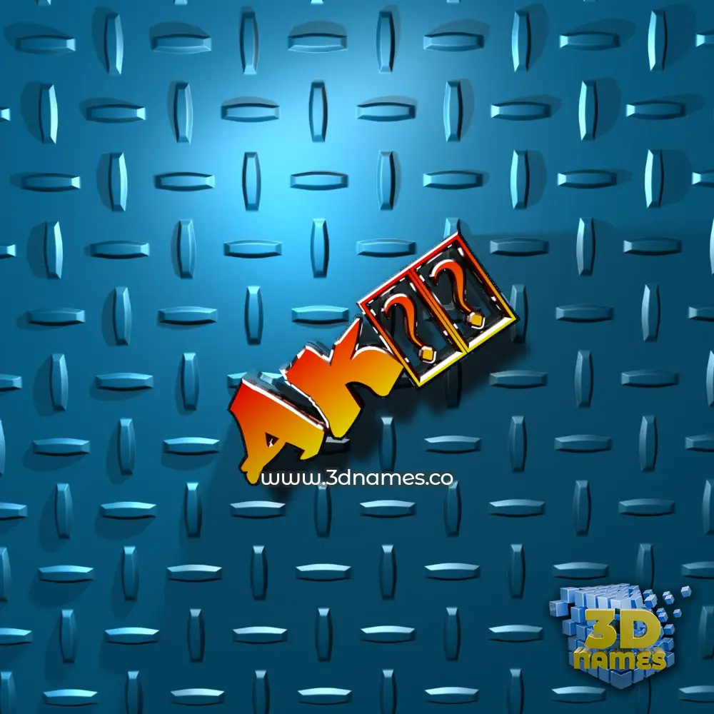ak47 in Grid Style style - 3D name wallpaper