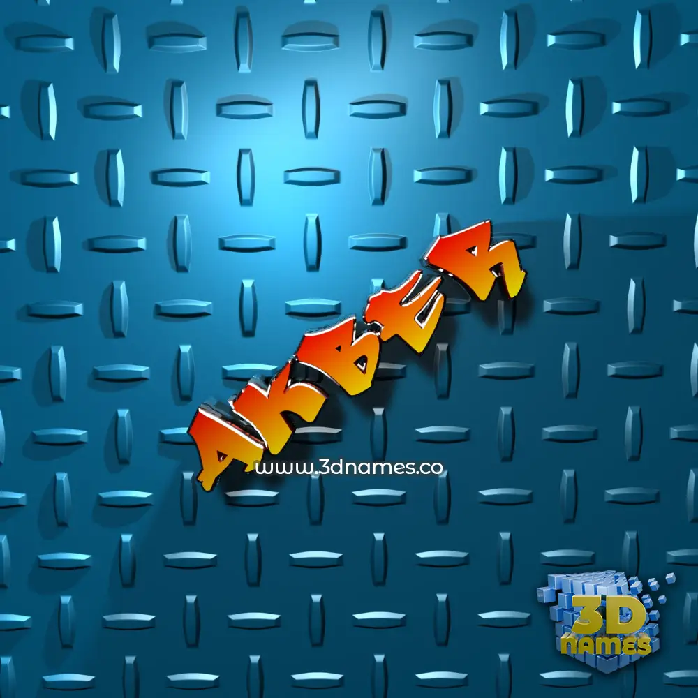akber in Grid Style style - 3D name wallpaper