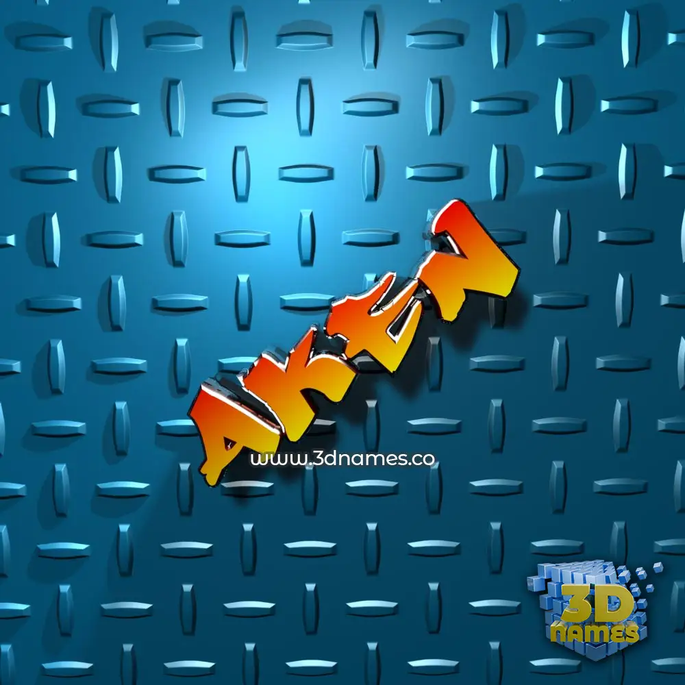aken in Grid Style style - 3D name wallpaper