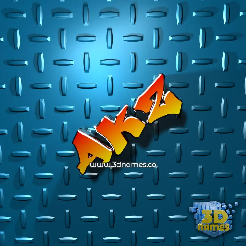 akz in Grid Style style - 3D name wallpaper