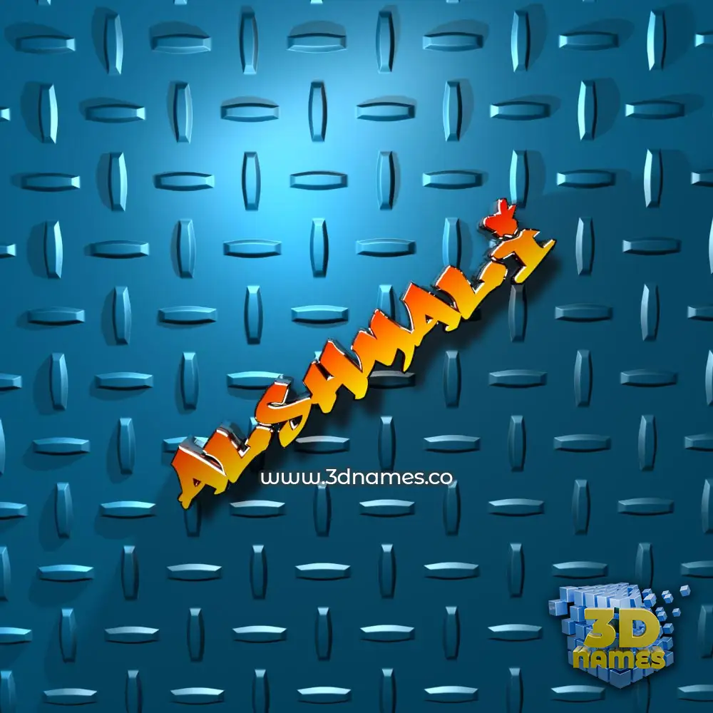 alshmali in Grid Style style - 3D name wallpaper