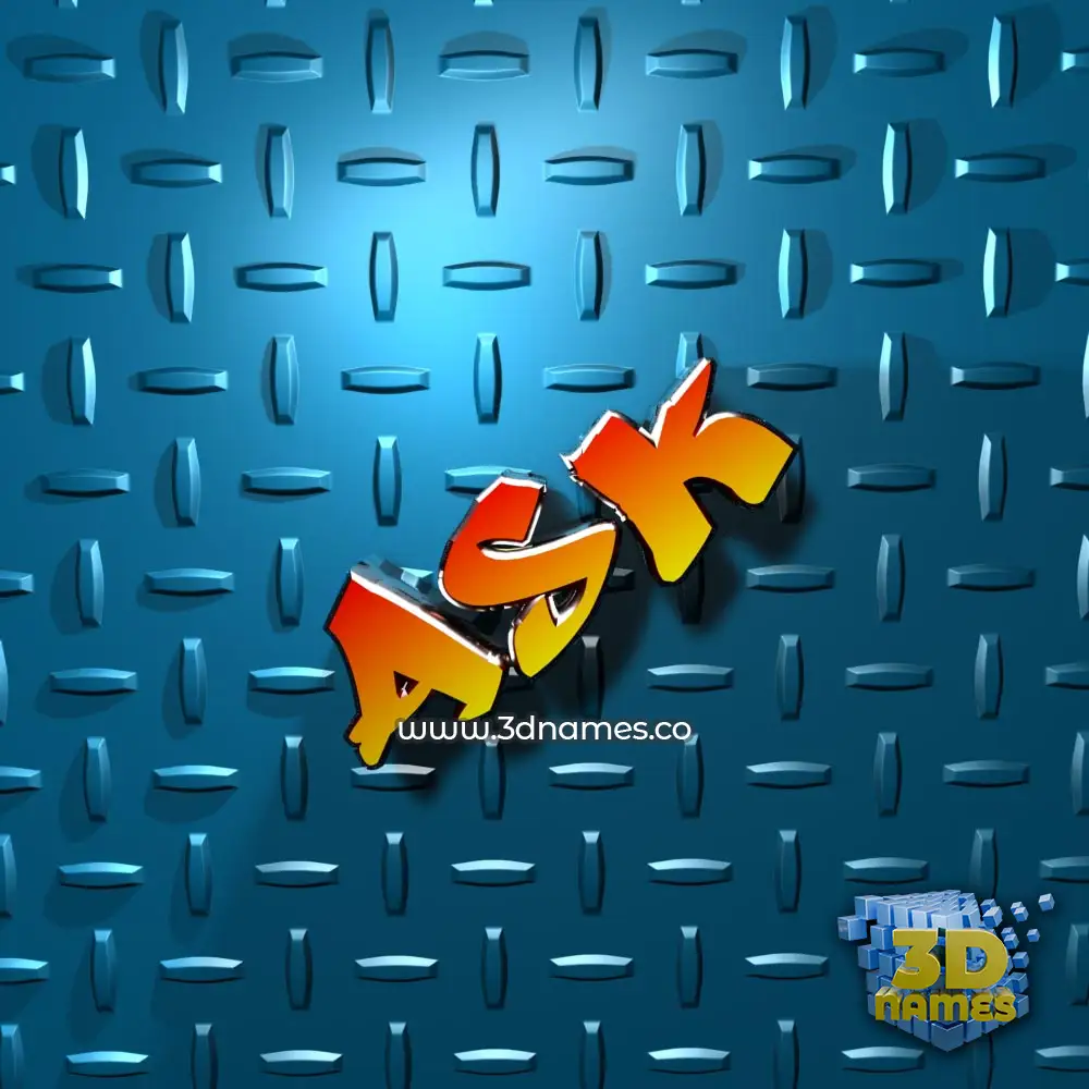ask in Grid Style style - 3D name wallpaper