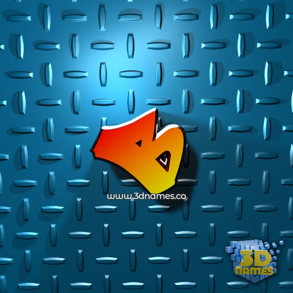 b in Grid Style style - 3D name wallpaper