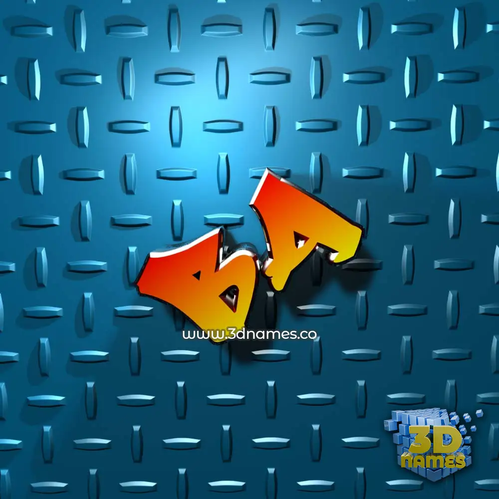 ba in Grid Style style - 3D name wallpaper