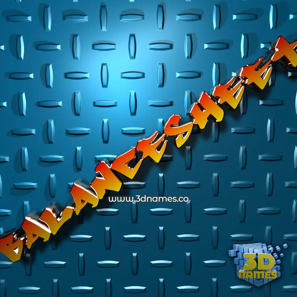 balancesheet in Grid Style style - 3D name wallpaper