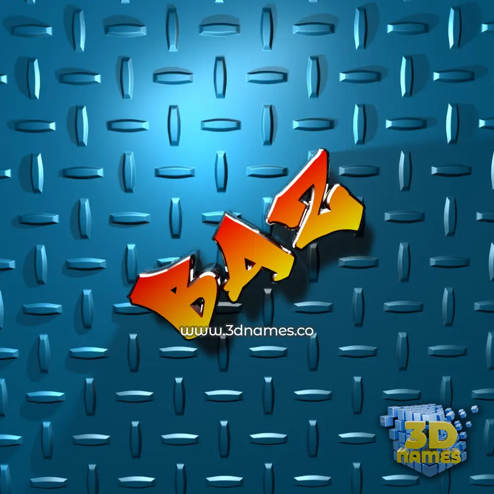 baz in Grid Style style - 3D name wallpaper
