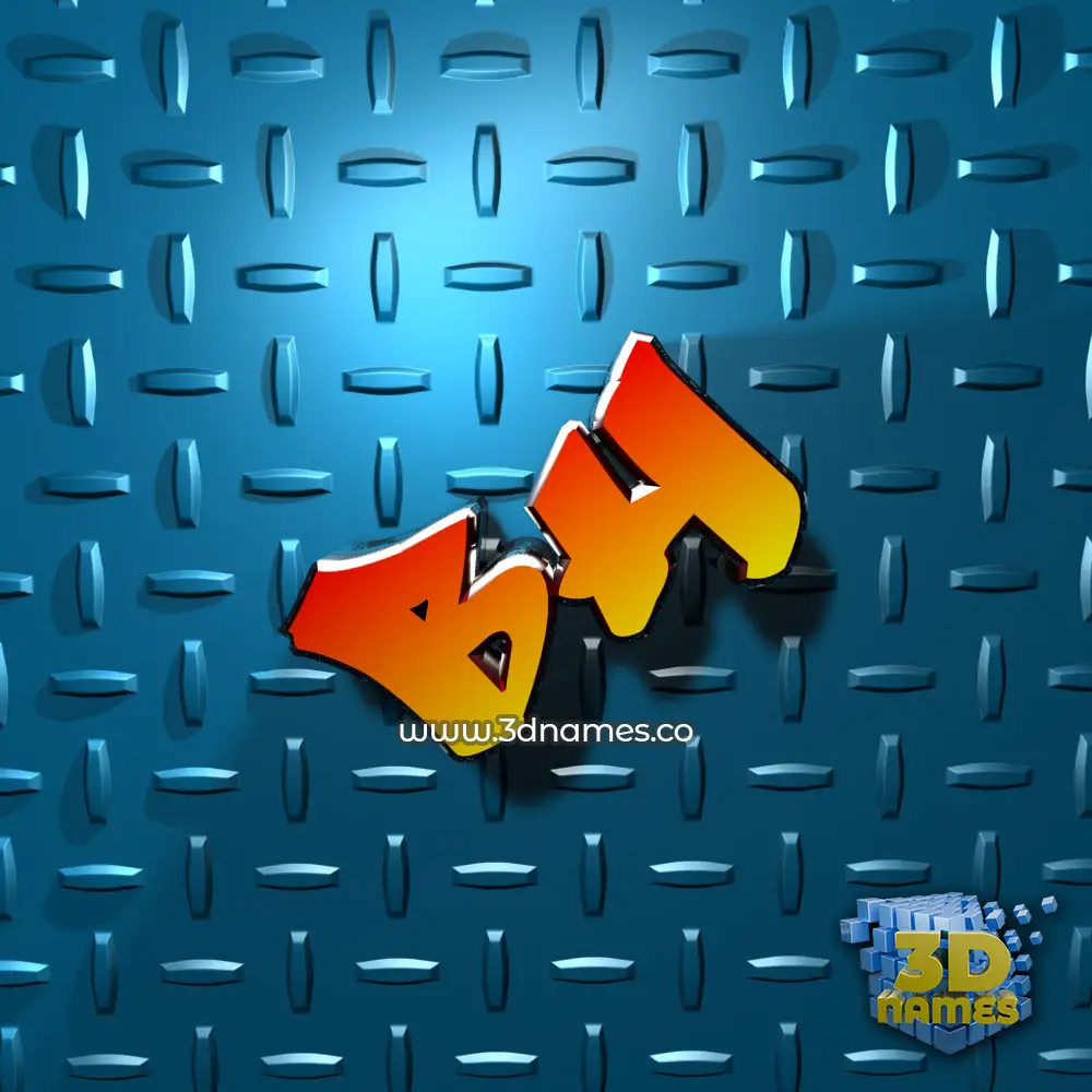 bh in Grid Style style - 3D name wallpaper