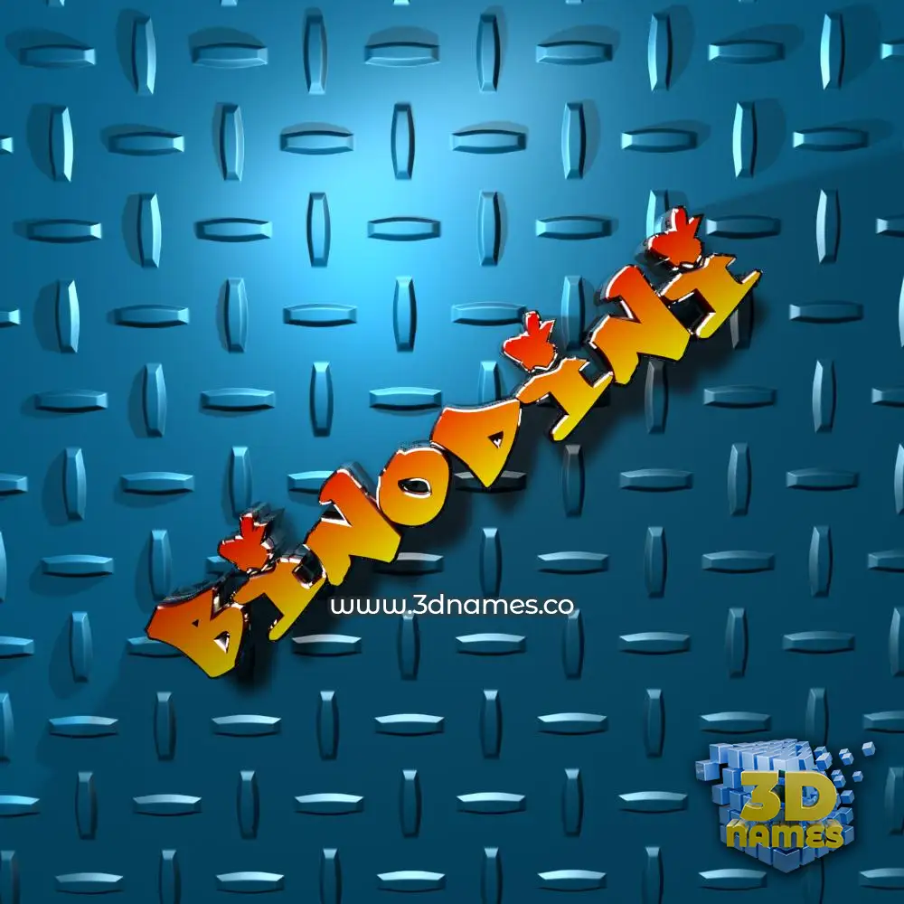 binodini in Grid Style style - 3D name wallpaper