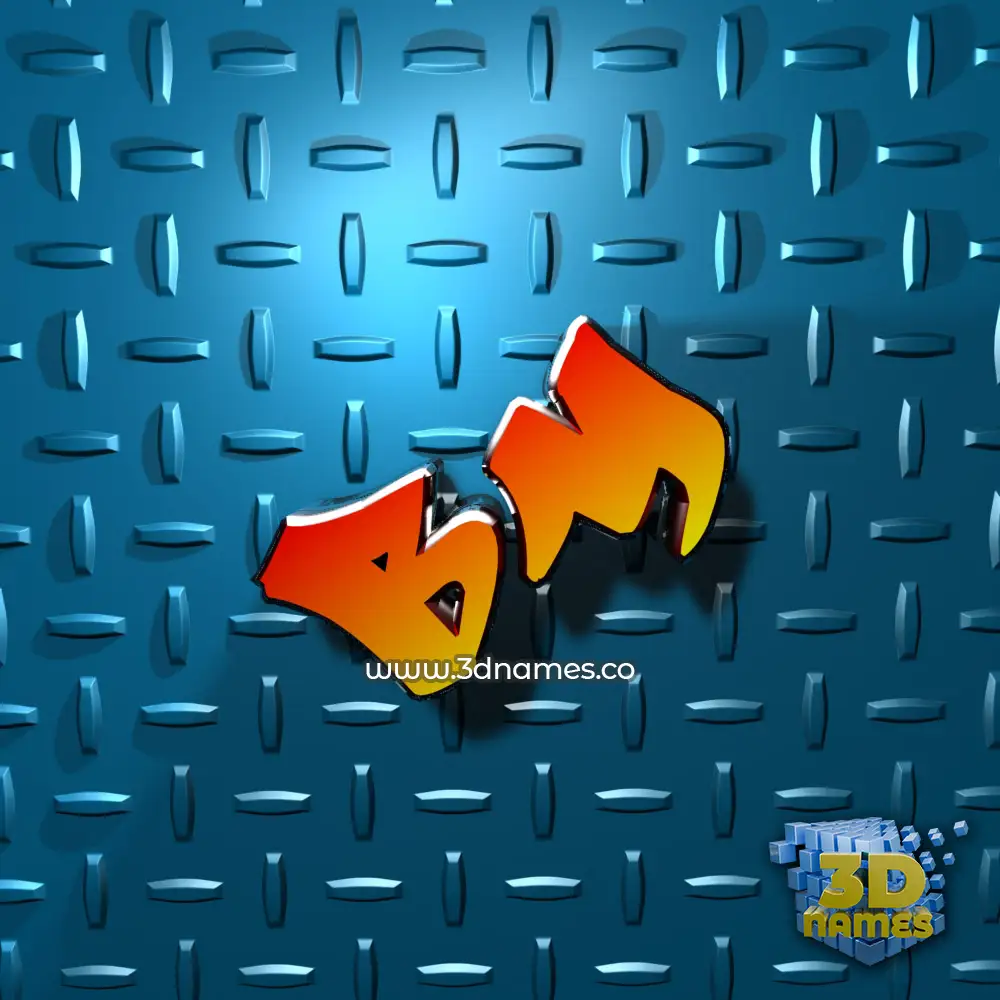 bm in Grid Style style - 3D name wallpaper