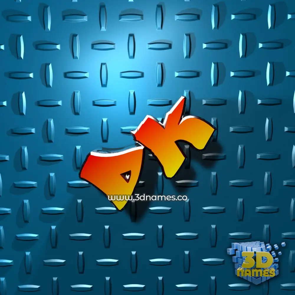 dk in Grid Style style - 3D name wallpaper