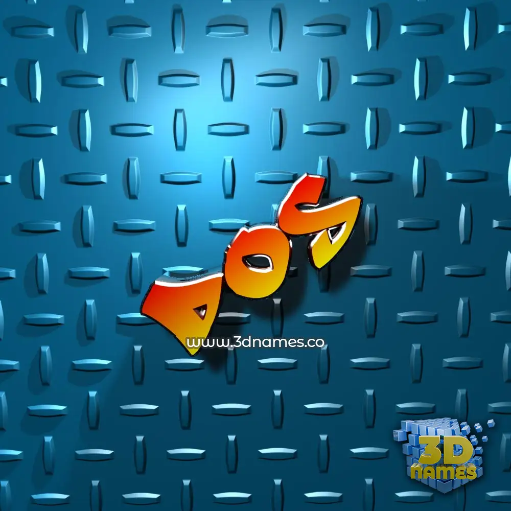 dos in Grid Style style - 3D name wallpaper