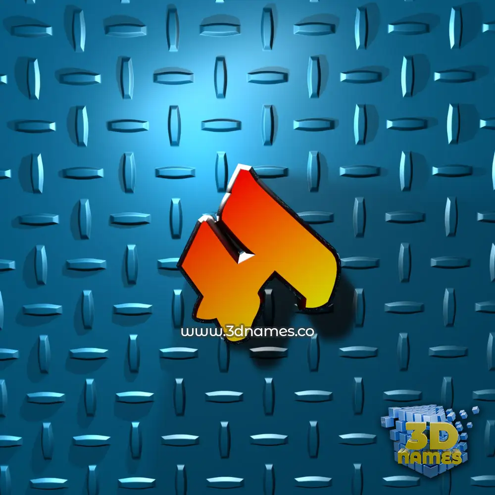 h in Grid Style style - 3D name wallpaper