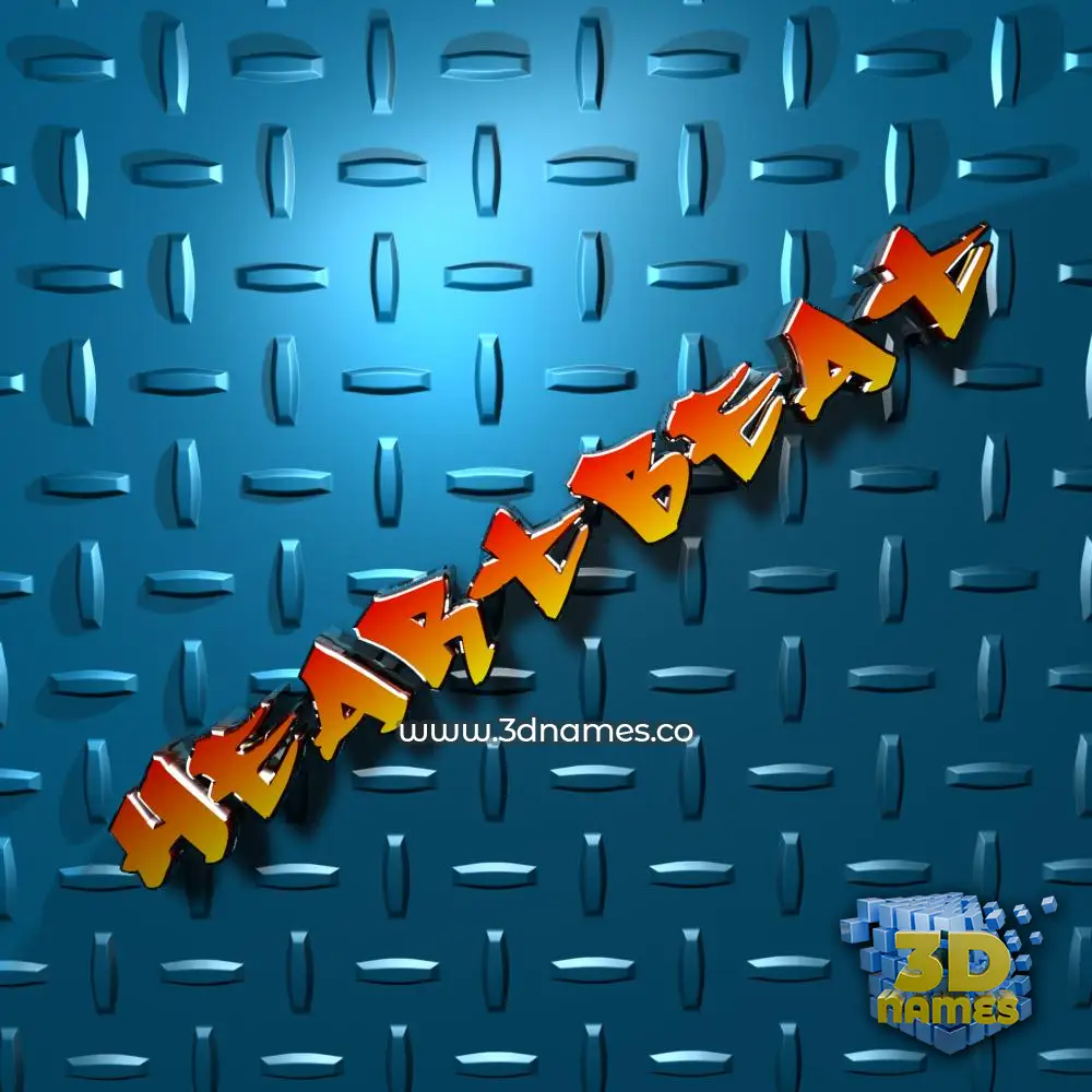 heartbeat in Grid Style style - 3D name wallpaper