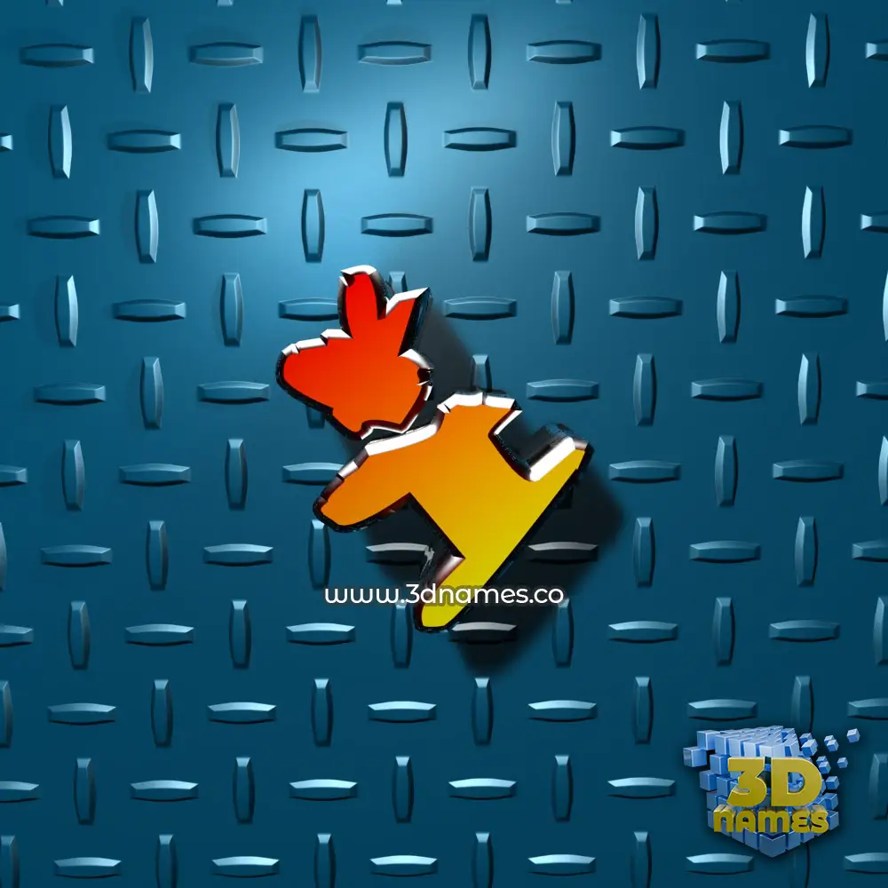 i in Grid Style style - 3D name wallpaper