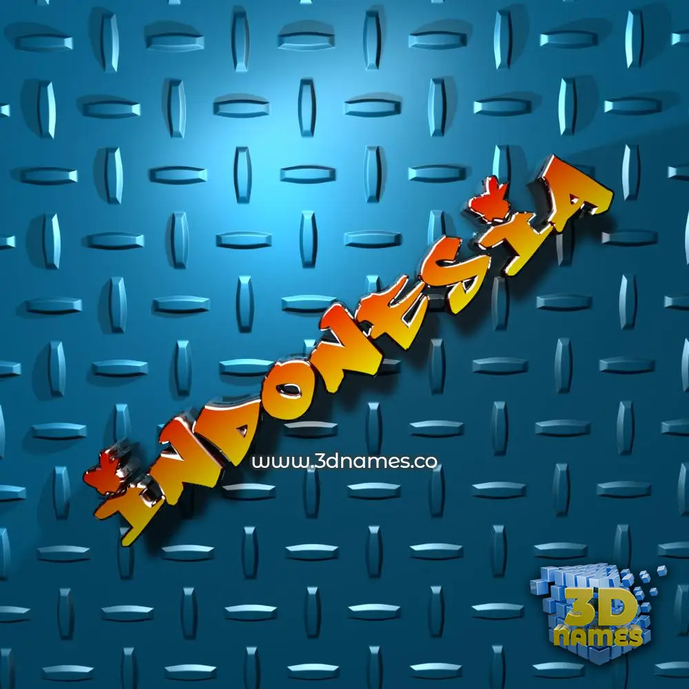 indonesia in Grid Style style - 3D name wallpaper