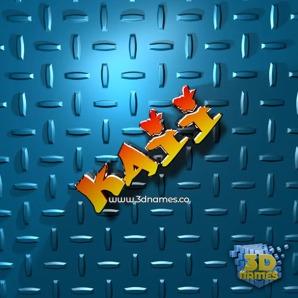 kaii in Grid Style style - 3D name wallpaper