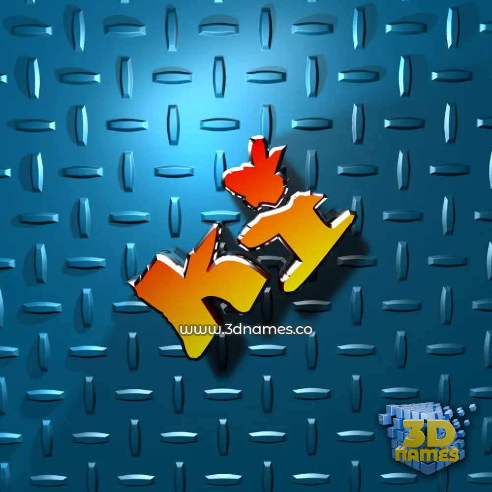 ki in Grid Style style - 3D name wallpaper