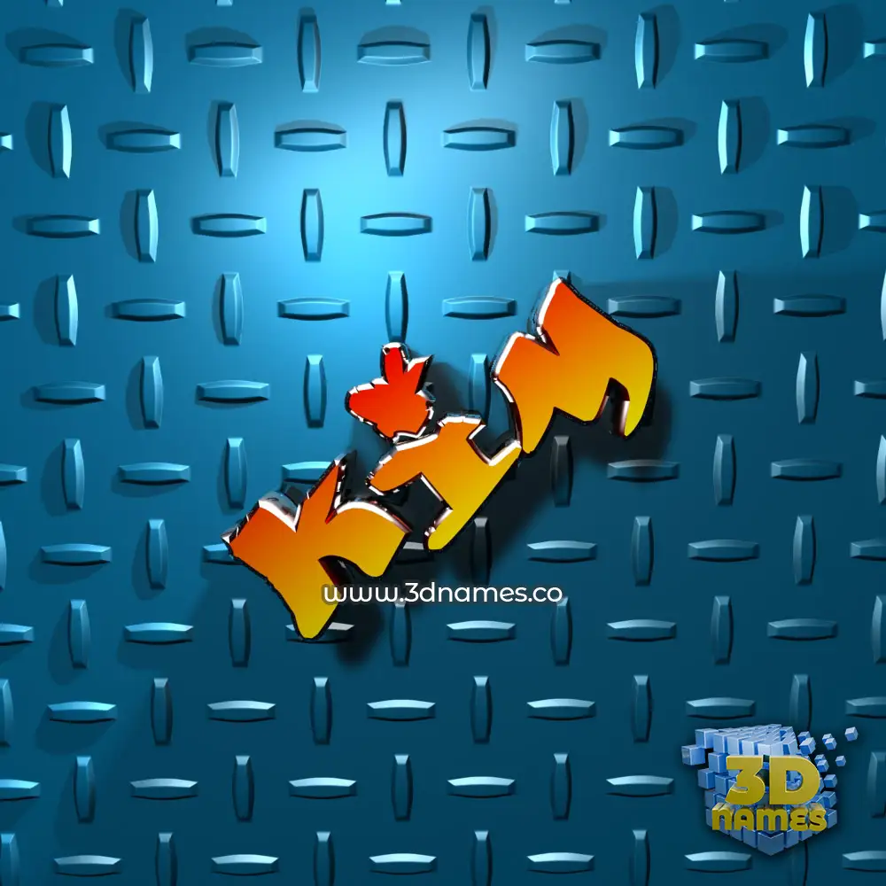 kim in Grid Style style - 3D name wallpaper