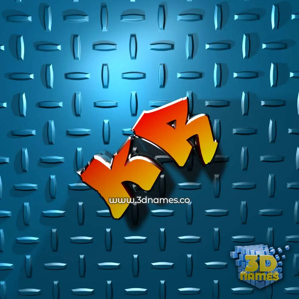kr in Grid Style style - 3D name wallpaper