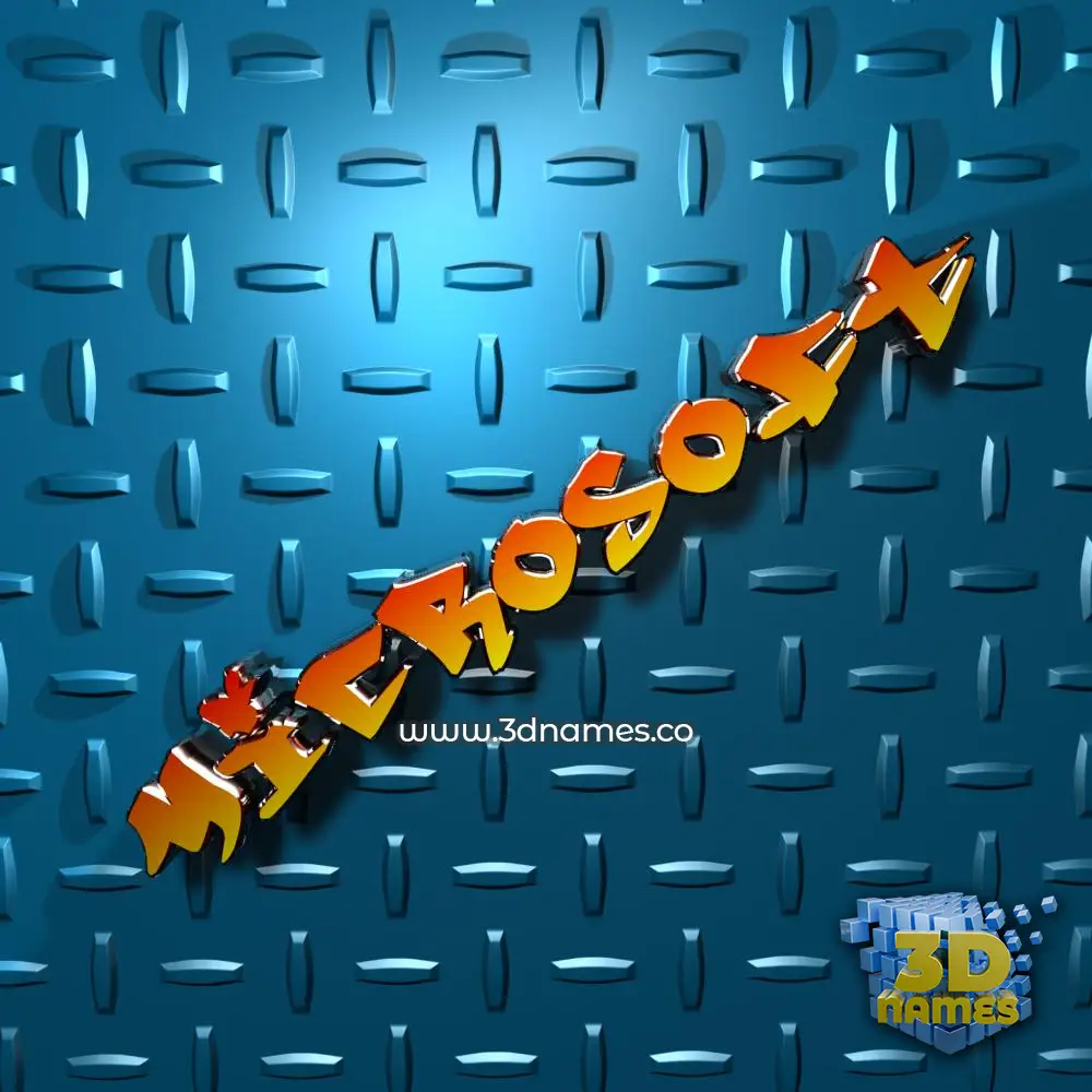 microsoft in Grid Style style - 3D name wallpaper