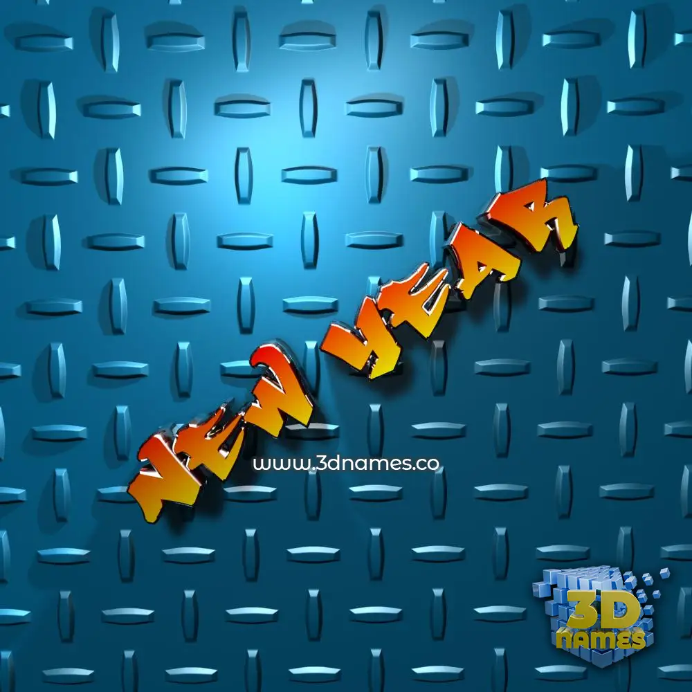 new year in Grid Style style - 3D name wallpaper