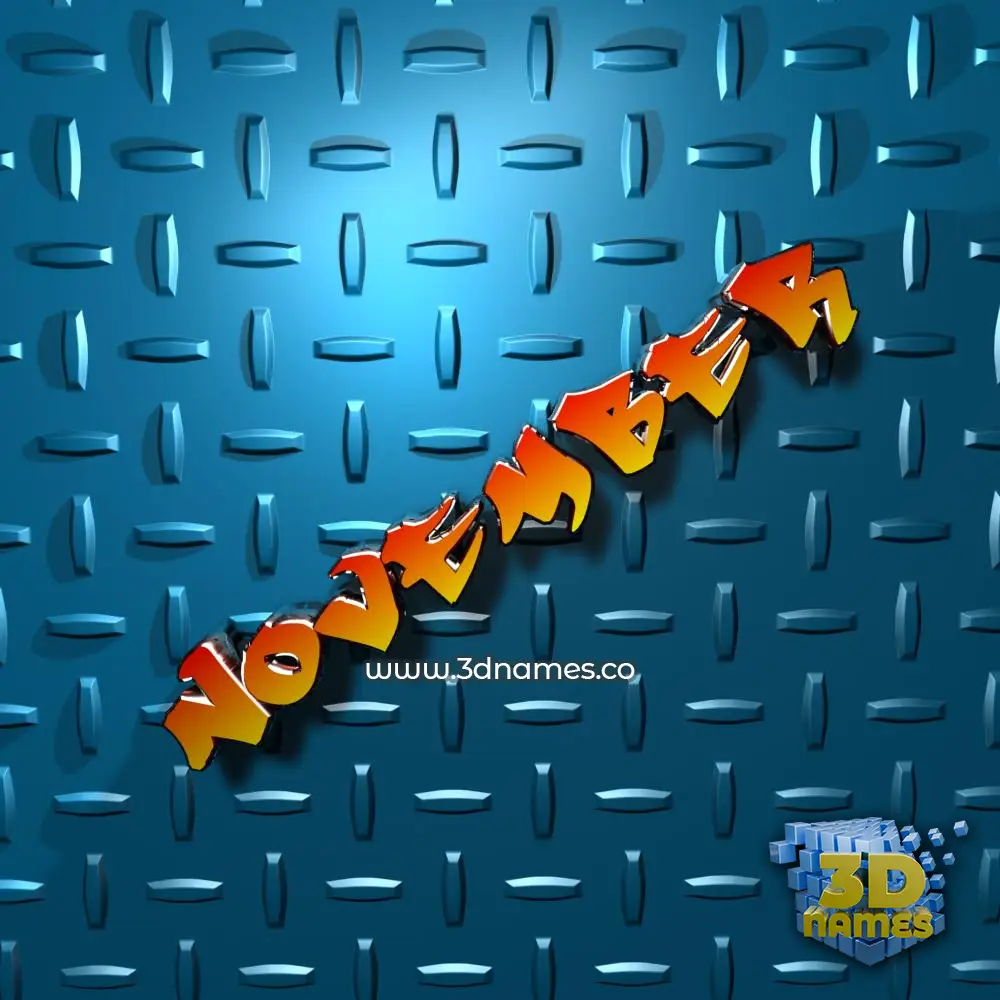 november in Grid Style style - 3D name wallpaper