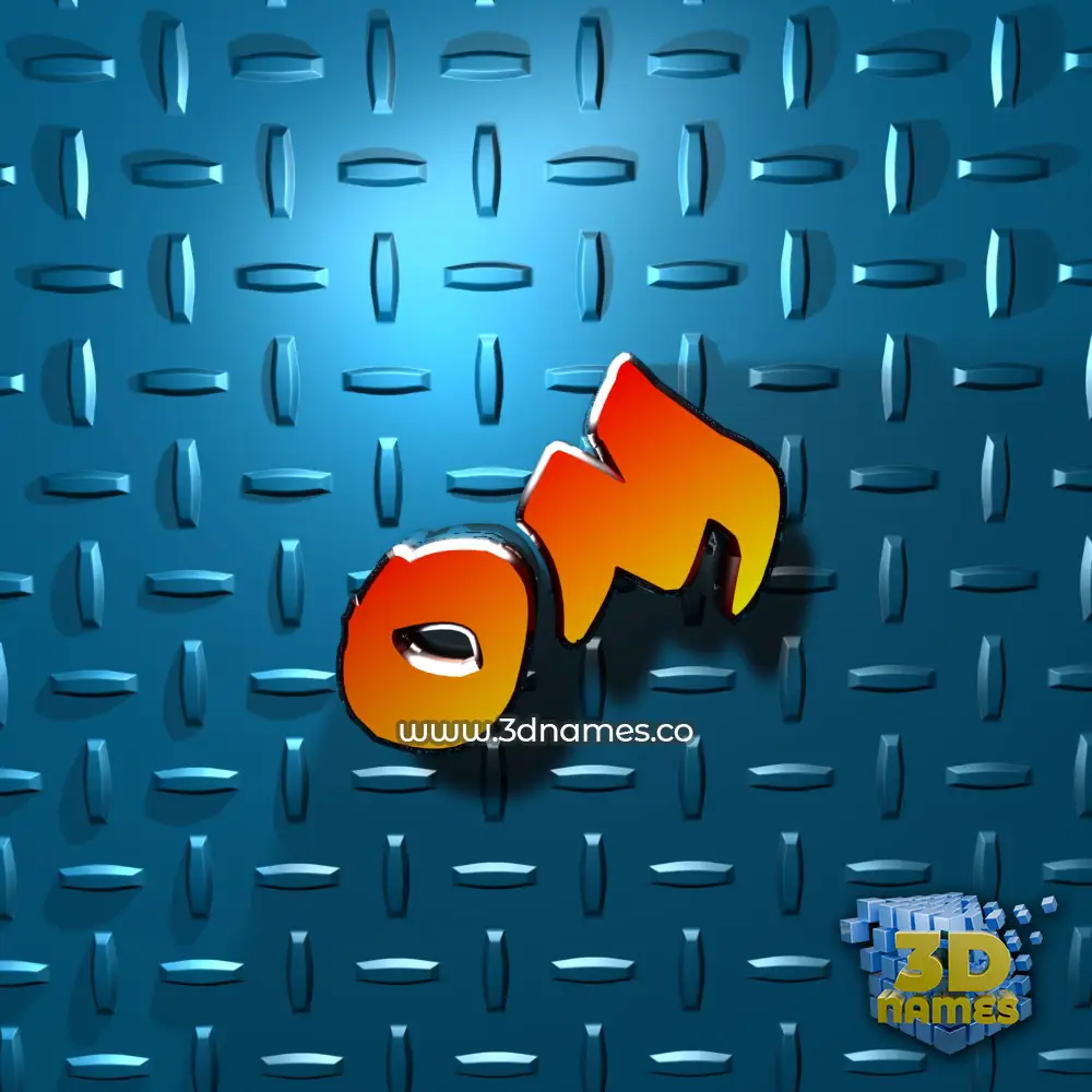 om in Grid Style style - 3D name wallpaper