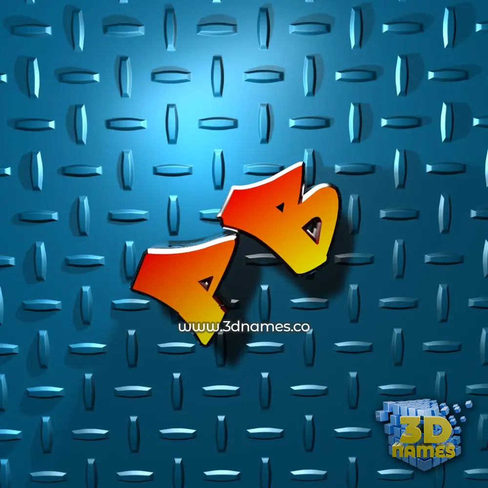 pb in Grid Style style - 3D name wallpaper