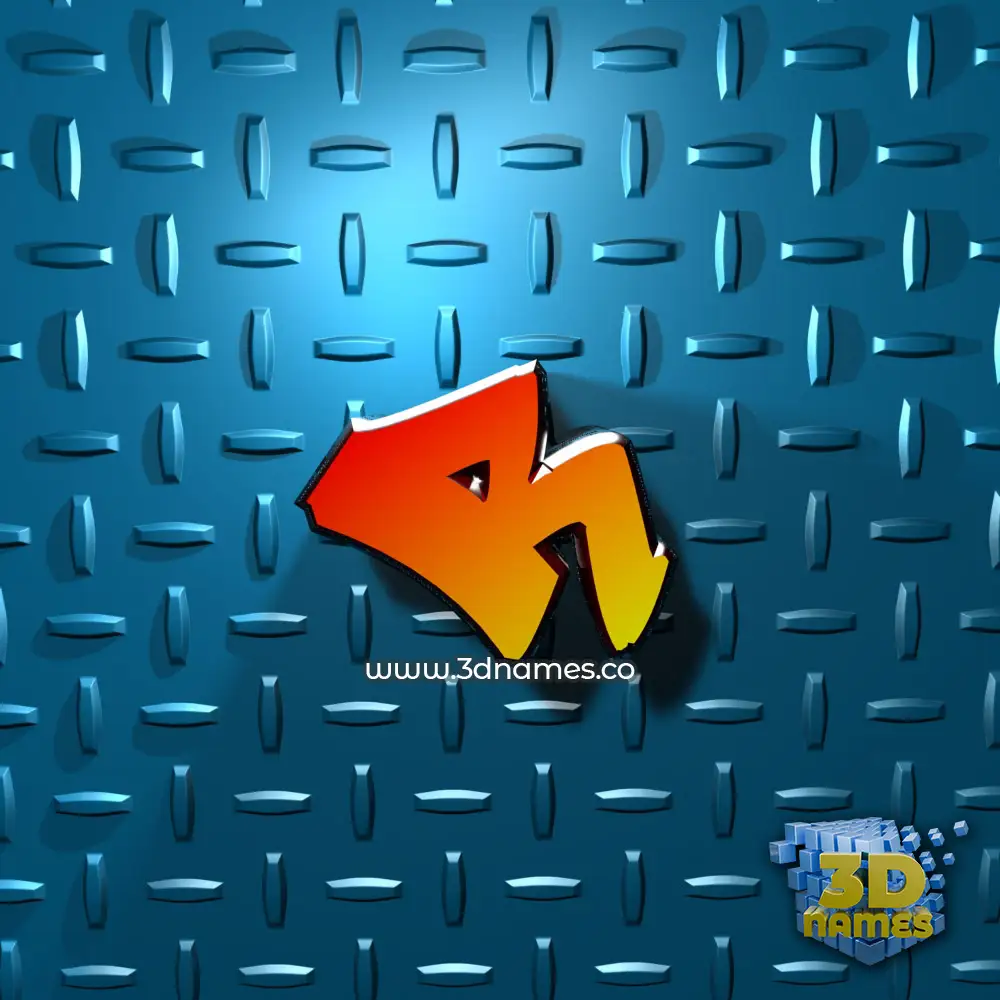 r in Grid Style style - 3D name wallpaper