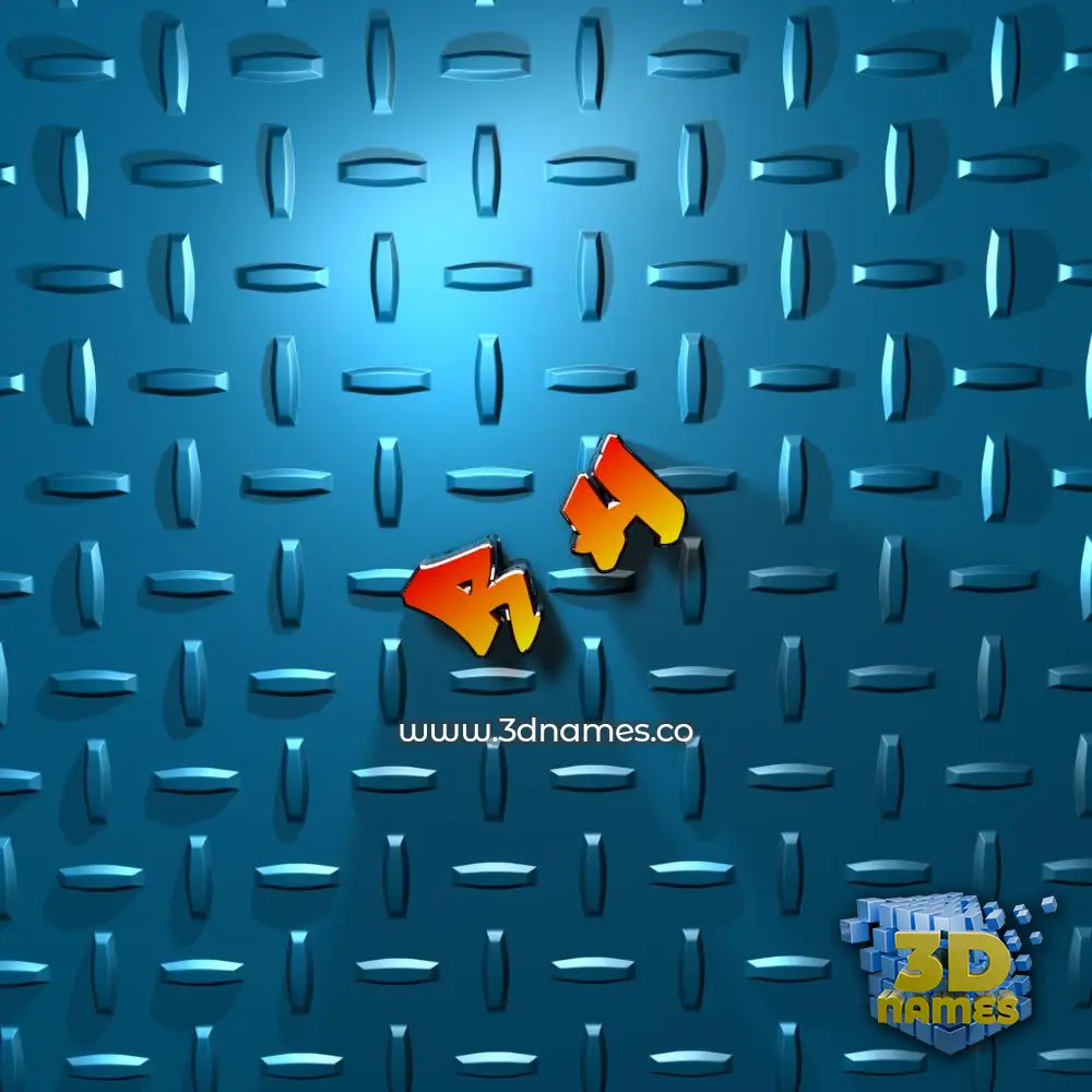 r h in Grid Style style - 3D name wallpaper
