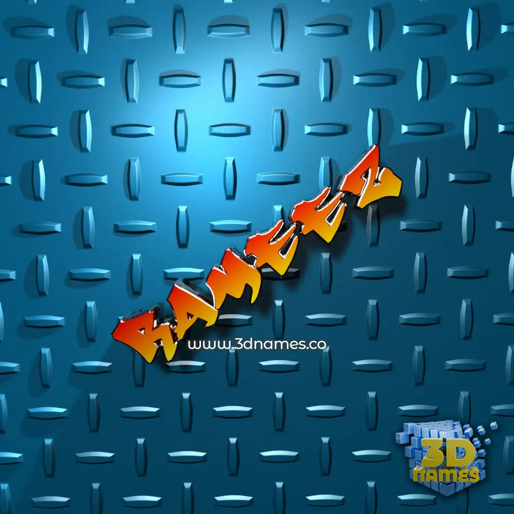 rameez in Grid Style style - 3D name wallpaper