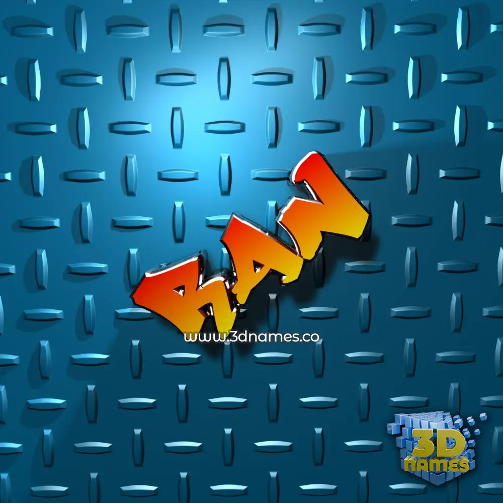 ran in Grid Style style - 3D name wallpaper
