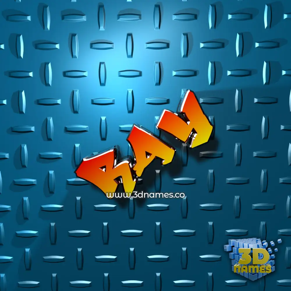 ray in Grid Style style - 3D name wallpaper
