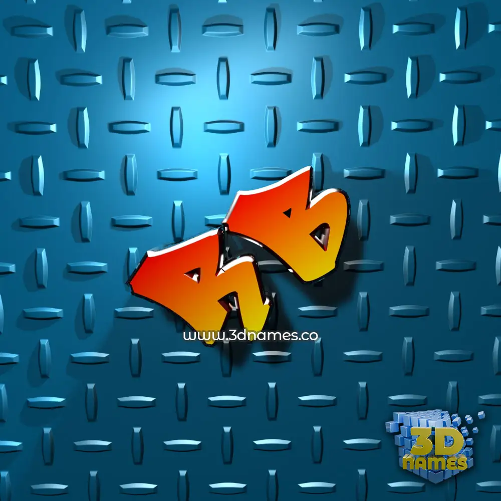 rb in Grid Style style - 3D name wallpaper