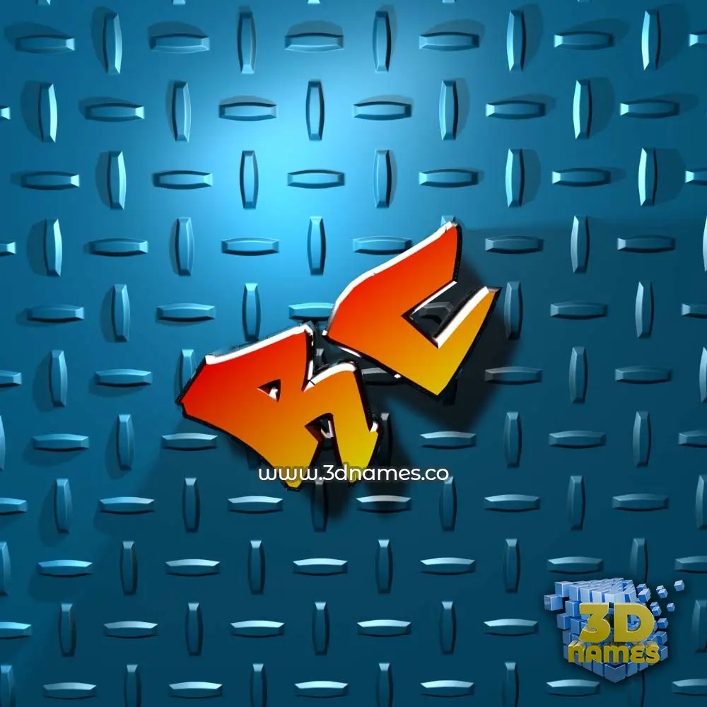 rc in Grid Style style - 3D name wallpaper