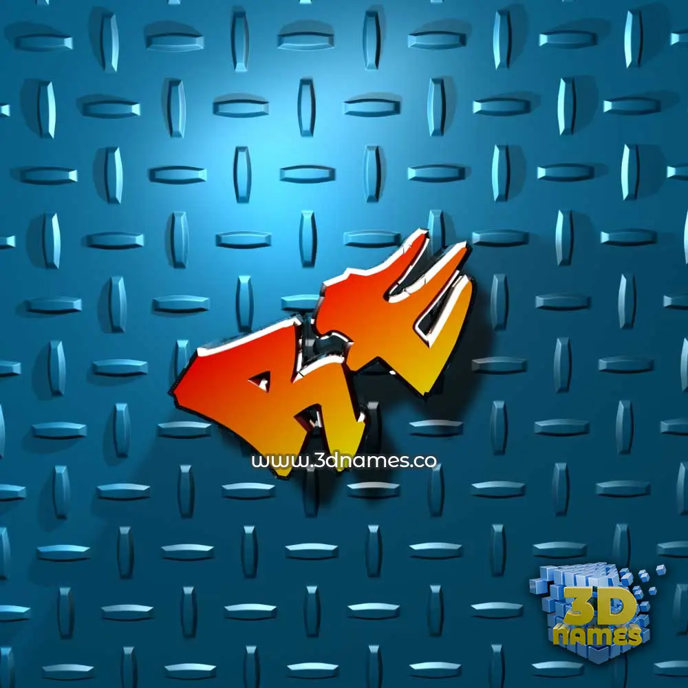 re in Grid Style style - 3D name wallpaper