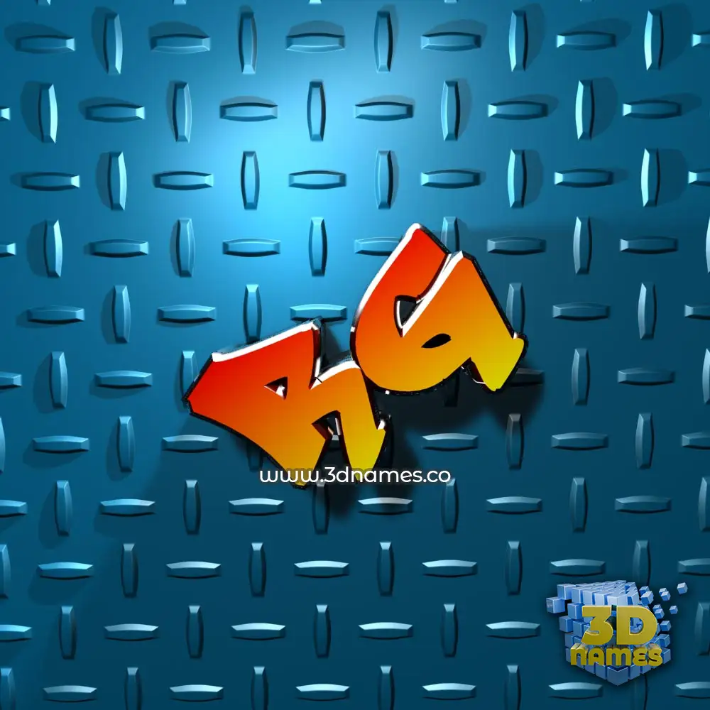 rg in Grid Style style - 3D name wallpaper
