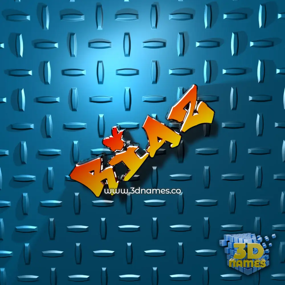 riaz in Grid Style style - 3D name wallpaper